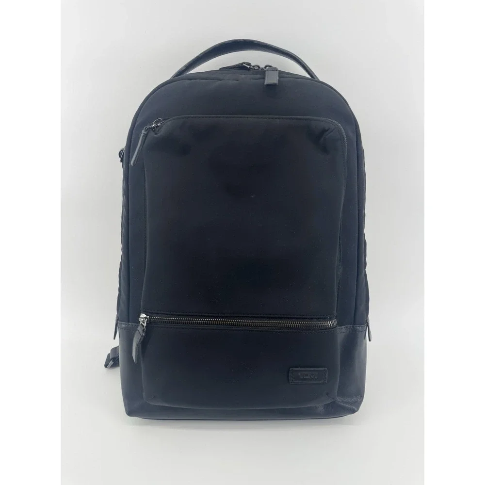 Tumi Harrison Bates Backpack Laptop Carry Bag Nylon Leather Black